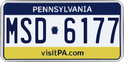 PA license plate MSD6177