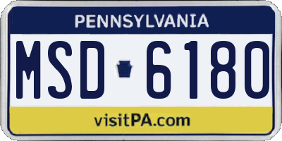 PA license plate MSD6180