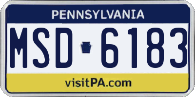 PA license plate MSD6183