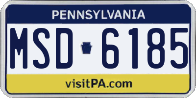 PA license plate MSD6185