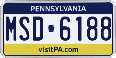 PA license plate MSD6188