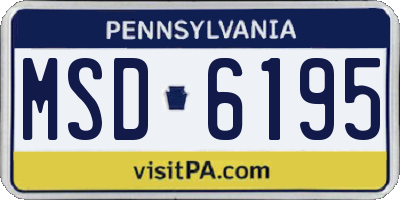 PA license plate MSD6195