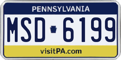 PA license plate MSD6199