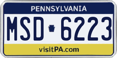 PA license plate MSD6223