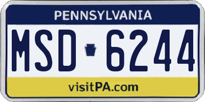 PA license plate MSD6244