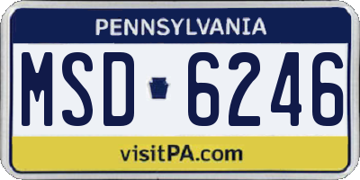 PA license plate MSD6246
