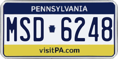 PA license plate MSD6248
