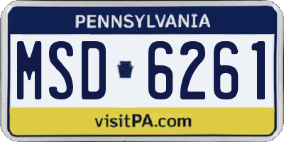 PA license plate MSD6261
