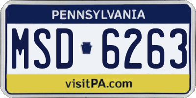 PA license plate MSD6263