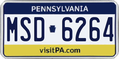 PA license plate MSD6264