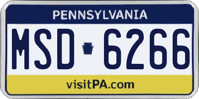 PA license plate MSD6266