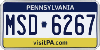 PA license plate MSD6267