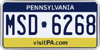 PA license plate MSD6268