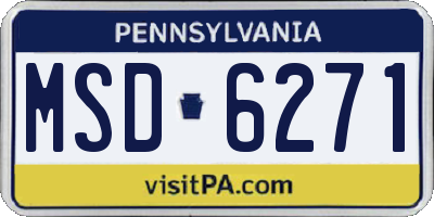 PA license plate MSD6271