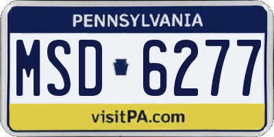 PA license plate MSD6277