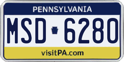 PA license plate MSD6280