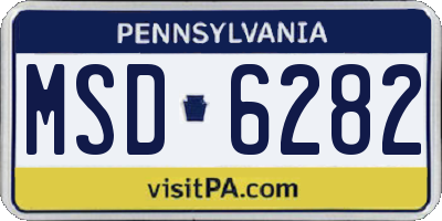 PA license plate MSD6282