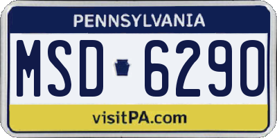 PA license plate MSD6290