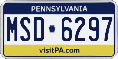 PA license plate MSD6297