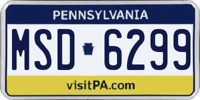 PA license plate MSD6299