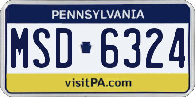 PA license plate MSD6324