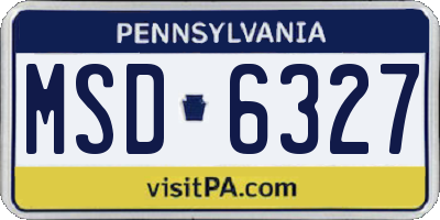 PA license plate MSD6327