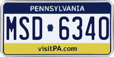 PA license plate MSD6340