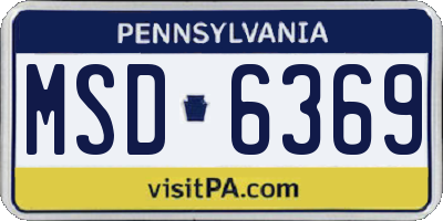 PA license plate MSD6369