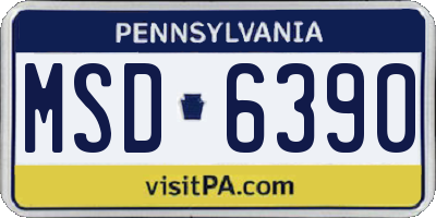 PA license plate MSD6390