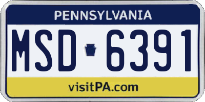 PA license plate MSD6391