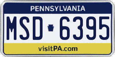 PA license plate MSD6395