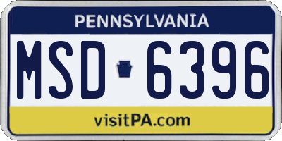 PA license plate MSD6396