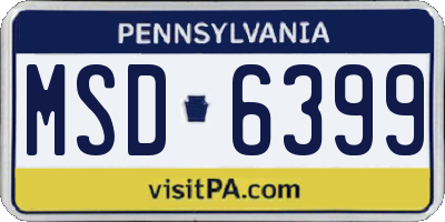 PA license plate MSD6399