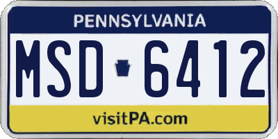 PA license plate MSD6412