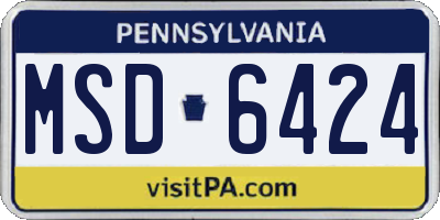 PA license plate MSD6424
