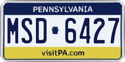 PA license plate MSD6427