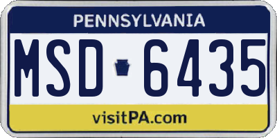 PA license plate MSD6435