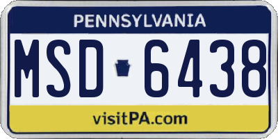 PA license plate MSD6438
