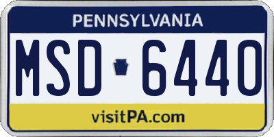 PA license plate MSD6440