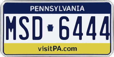 PA license plate MSD6444