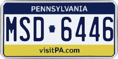 PA license plate MSD6446