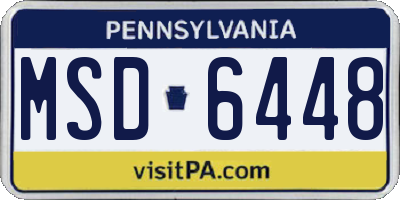 PA license plate MSD6448