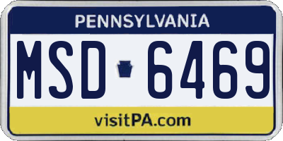 PA license plate MSD6469