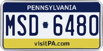 PA license plate MSD6480