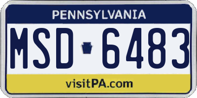 PA license plate MSD6483