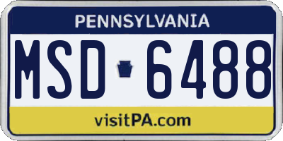 PA license plate MSD6488