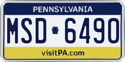 PA license plate MSD6490
