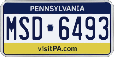 PA license plate MSD6493