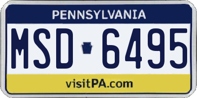 PA license plate MSD6495