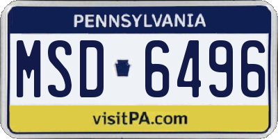 PA license plate MSD6496
